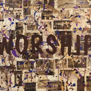 Mixed Media Art on Canvas, Divine Turnaround Word for Worship, Megan Joy Chapman