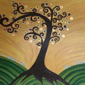 Acrylics on canvas. Measures 36x48. SOLD Bloom Where You Are Planted Canvas, Megan Joy Chapman, Art